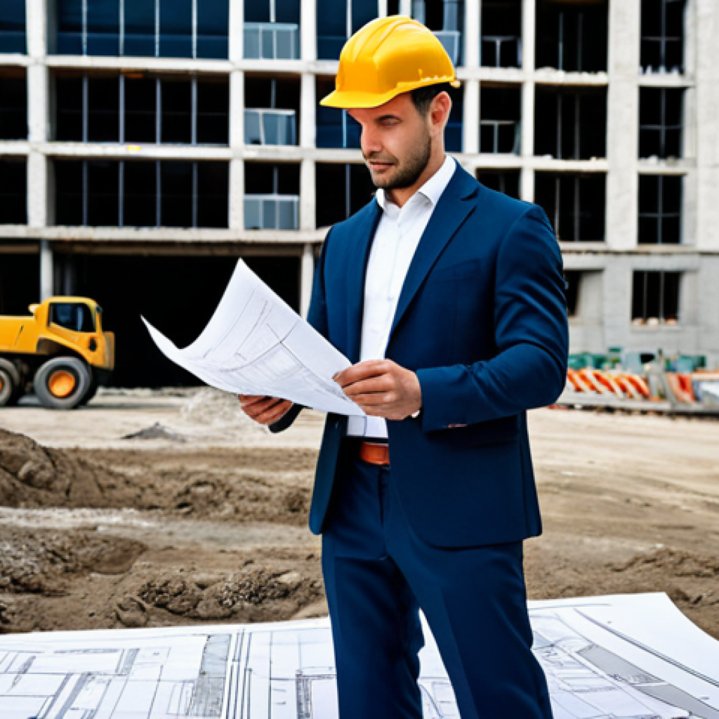 **
A professional architect in a fully clothed, modest outfit (pantsuit), standing on a construction site, reviewing blueprints. Background includes a half-built modern building, construction workers in the distance. Safe for work, appropriate content, perfect anatomy, correct proportions, natural pose, professional photography, high quality, family-friendly.
**