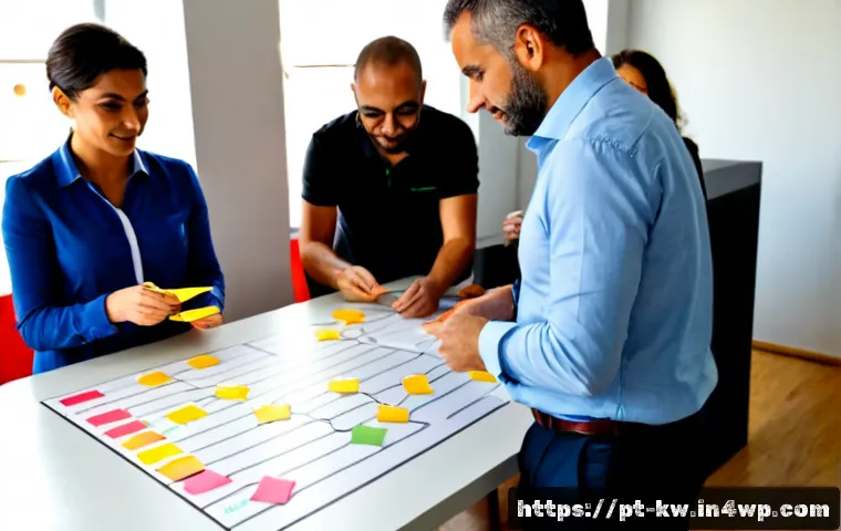 개념 맵을 통한 리더십 개발 기법 - Photorealistic leadership development workshop in a bright modern Lisbon office, diverse Portuguese-...